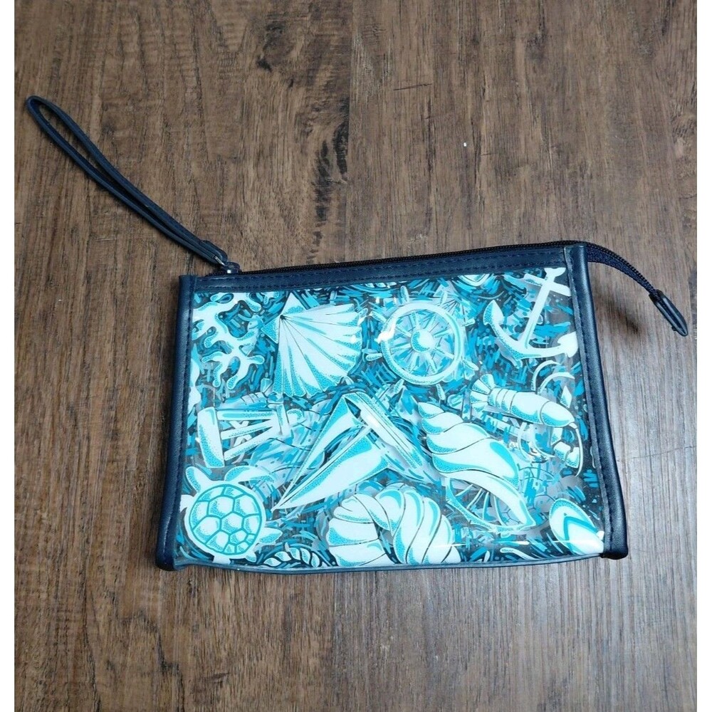 Vera Bradley Libson Medallion Cool Clear Beach Wristlet Cosmetic Bag